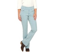 Denim & Co How Smooth Pull-on Pocket Boot Cut Trousers Bleached 16p A283143 Denim & Co How Smooth Pull-on Pocket Boot Cut Trousers Bleached 16p A283143