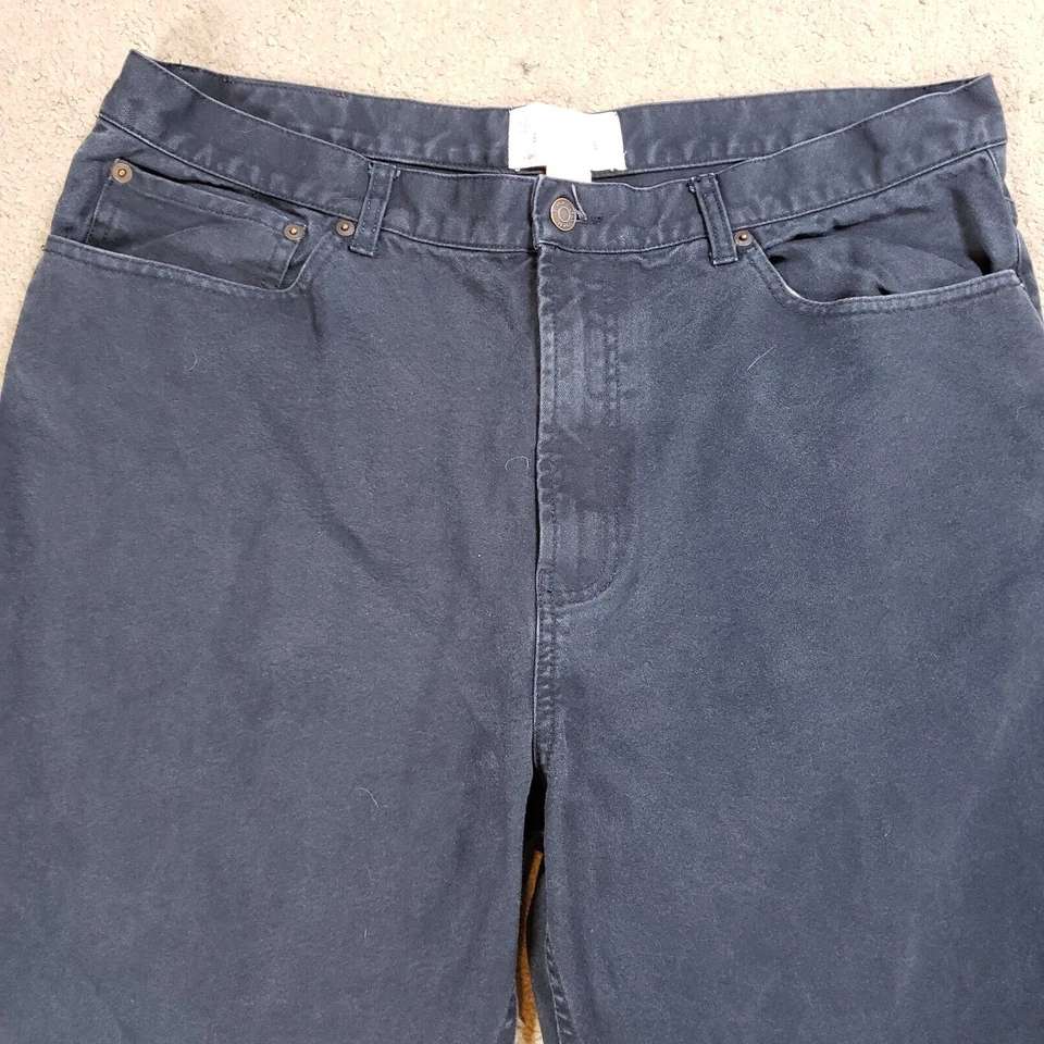 C.C. Filson Dry Tin Cloth Pants Mens 40 (38x26) Navy Blue Straight Leg Jeans - Image 4 of 4