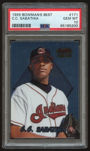 1999 Bowman's Best C.C. SABATHIA #171 Rookie Card RC - PSA 10