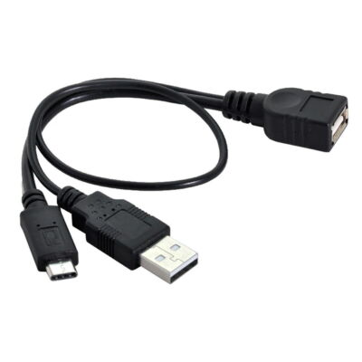 CY USB-C 3.1 Type C to A Female OTG Data Host Cable with Power for Laptop