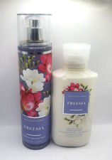 BATH AND BODY WORKS FREESIA BODY MIST LOTION 8 FL OZ SET OF 2