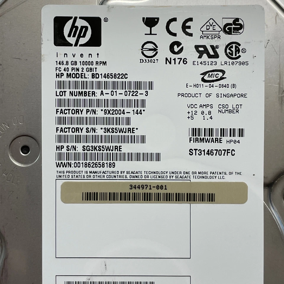 Seagate Cheetah 146GB 3.5" Fibre Channel HDD 2Gbps 10K RPM 8MB Cache ST3146707FC - Image 2 of 4