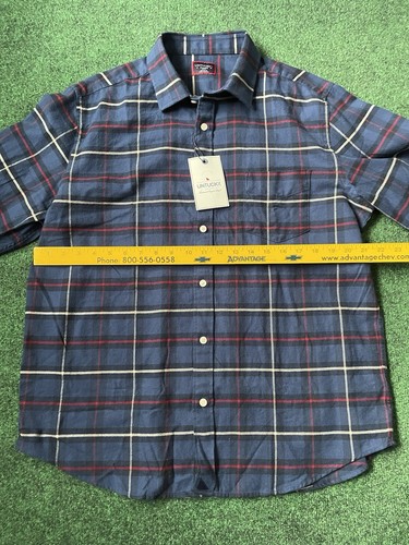 Men’s UNTUCKit Andes Long Sleeve Plaid Shirt Casual Blue Size XL Slim Fit - Picture 5 of 7