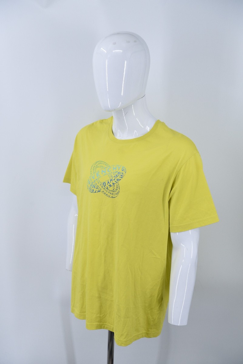 Tシャツ・カットソー GIVENCHY Men T-shirt Yellow Cream BM71MG3YPD 272 Givenchy Paris RARE!! Chartreuse Yellow Designer T-Shirt