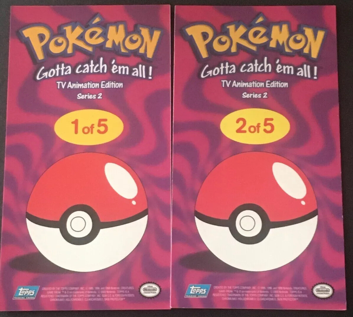 激レア未開封 TV Animation Edition SERIES2 Pokemon Topps TV Animation Series 2 with foil cards 1 and 2 of 5