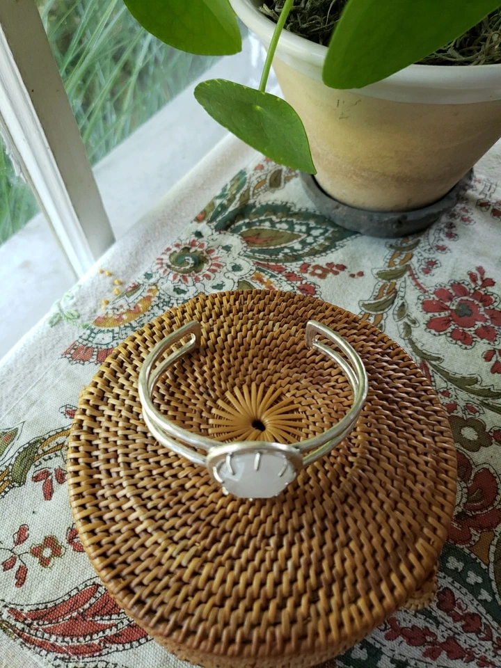 Brazalete Brazalete Marca Lucky Transparente/Blanco Piedra Plata Diseñador Foto 2 de 3