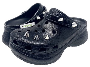 glitter black crocs