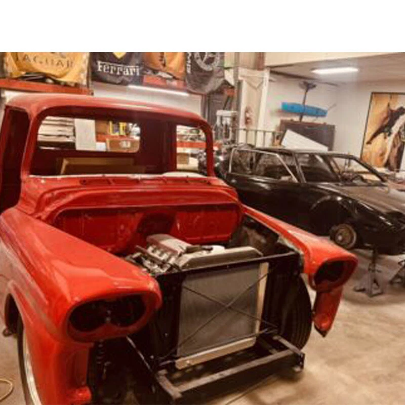 4 CORE ALUMINUM RADIATOR FIT 55 56 57 58 59 CHEVY TRUCK PICKUP SUBURBAN/APACHE Foto 4 de 4