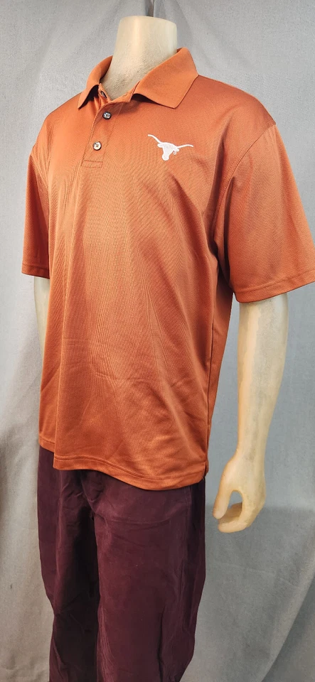 NCAA Texas University Longhorns GRANDE Cuello Manga Corta Polo Top USADO Foto 4 de 4