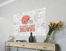 Cleveland Browns on Brick Wall NFL Football Home Decor Art Print Poster/Canvas