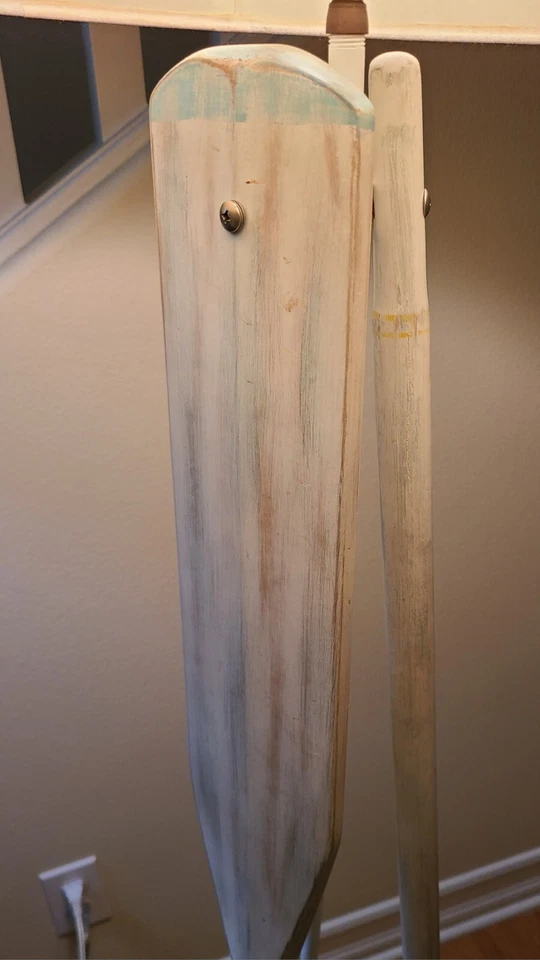 Rustic Boat Nautical White Blue Oar Floor Lamp, 60" Tall - Image 2 of 4