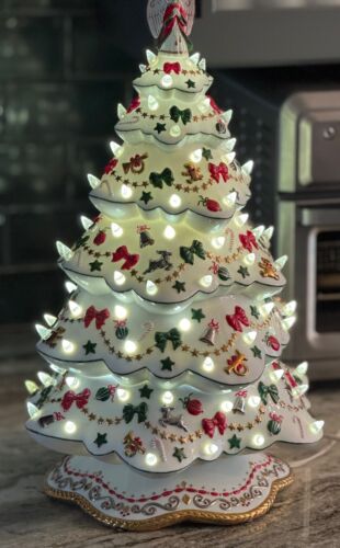"Árbol mágico de Navidad Danbury vintage como nuevo porcelana blanca iluminada vacaciones 19""" - Imagen 3 de 22