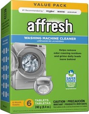 Limpiador de lavadora Affresh, limpia lavadoras de carga frontal y superior, 6 tabletas