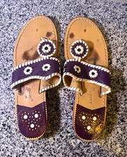 Jack Rogers Purple and White Womens  Sandals ...
