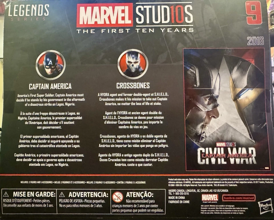 Marvel Legends Studios Первые десять 10 лет Гражданская война Капитан Америка Скрещенные кости  - Изображение 3 из 3