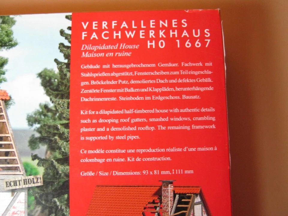 Busch 1667 - H0- Bausatz - Verfallenes Fachwerkhaus - NEU / OVP - Bild 2 von 3