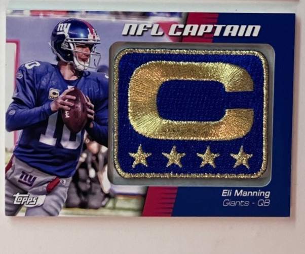 Topps 2012 Topps NFL Captain Patch Eli Manning card #NCP-EM New York Giants