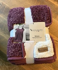NEW Koolaburra by UGG Wiona Sherpa Throw Blanket 50” x 70” Burgundy