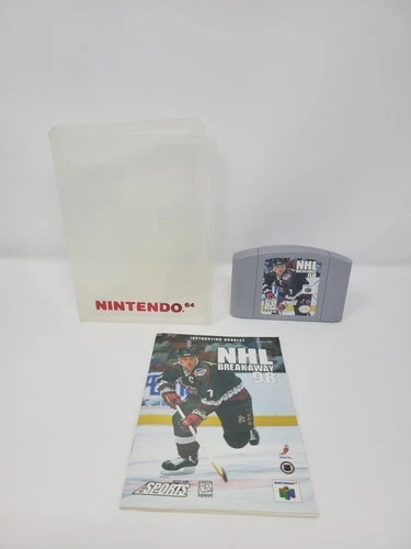 NHL Breakaway 98’ Nintendo 64 1998 N64 W/ Manual & Hard Case Tested Free US Ship
