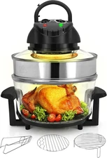 Convection Countertop Toaster Oven - Healthy Kitchen Glass Air Fryer Roaster Ove