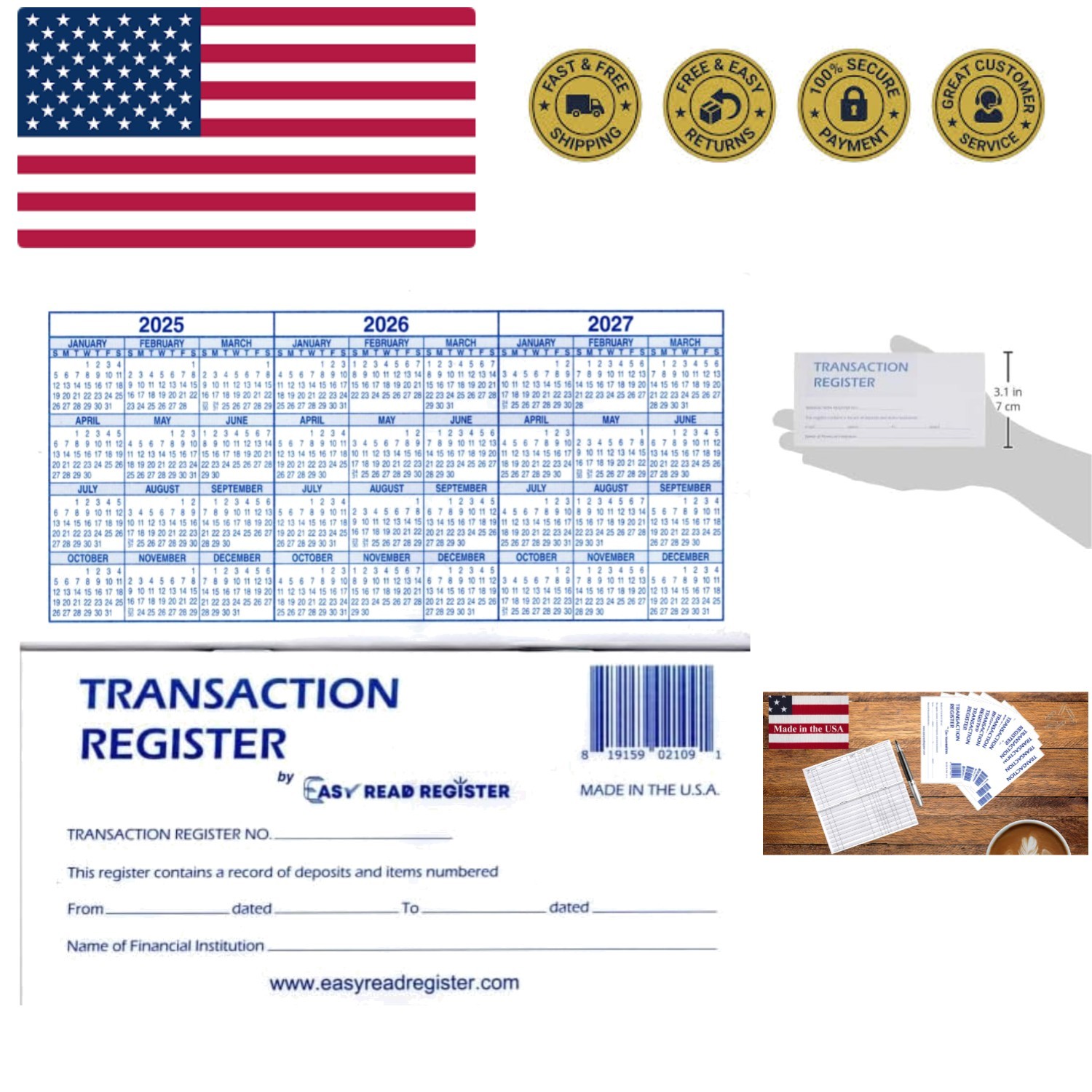12 Check registers for Personal Checkbook - Checkbook Ledger Transaction Regi...