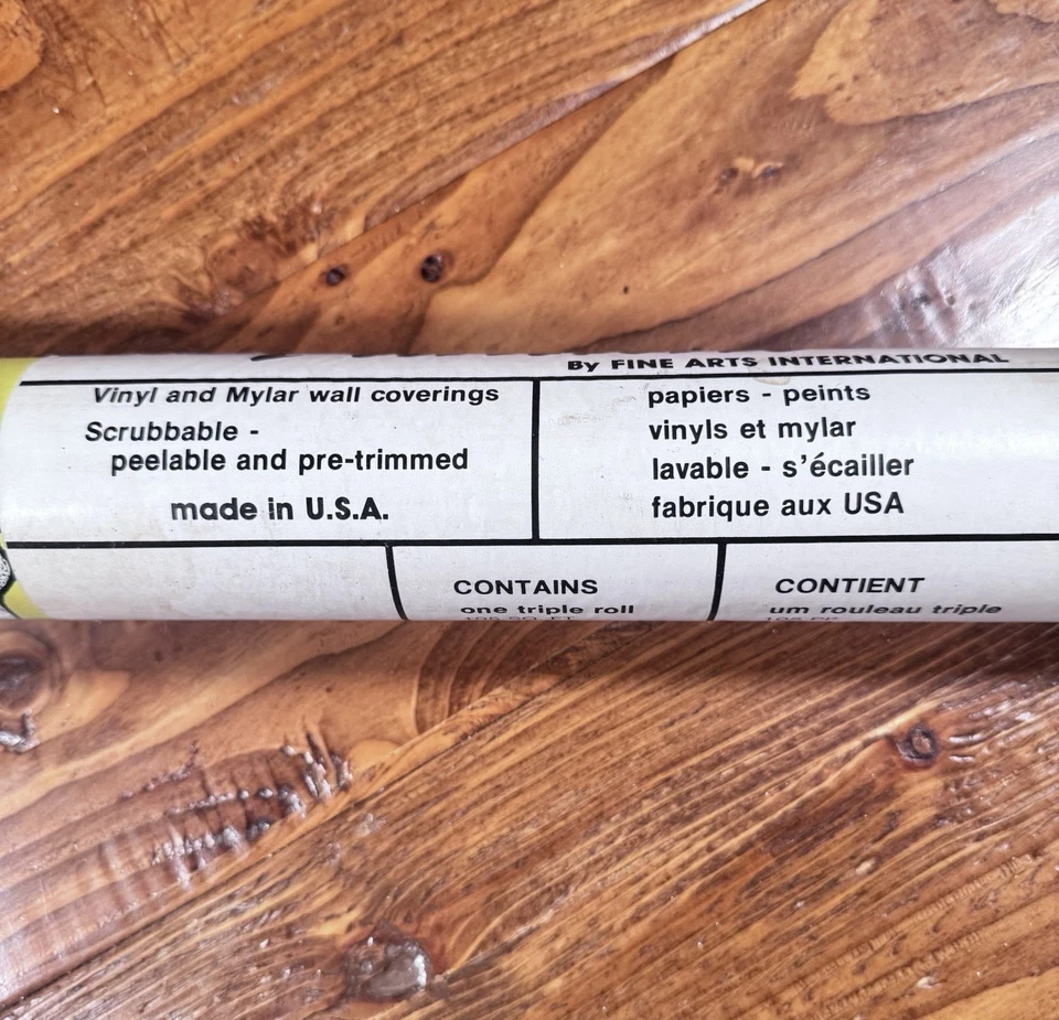 Papel tapiz vintage años 70 plateado amarillo floral rollo sin cortar MOD retro 15 yardas Foto 4 de 4