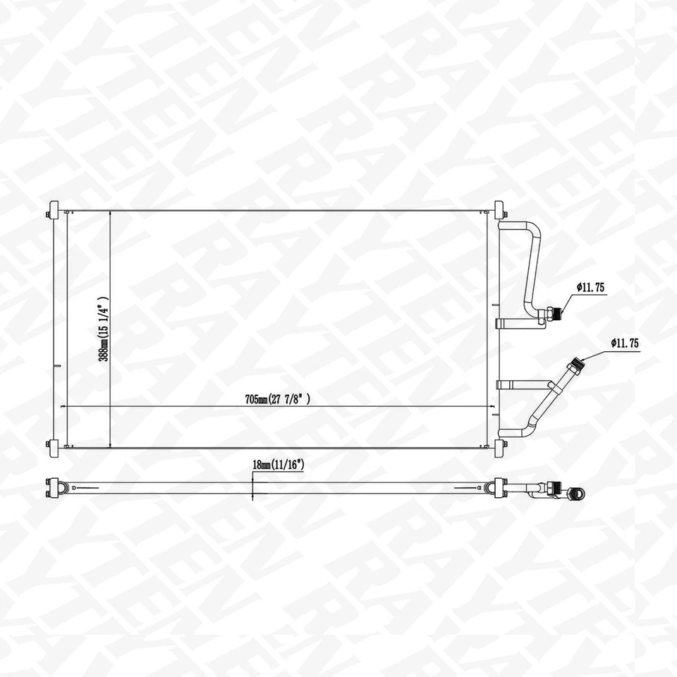 A/C Condenser for 1991-1993 Chevrolet GMC C1500 C2500 C3500 K1500 K2500 K3500 Foto 2 de 4