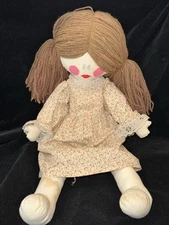 Vintage 1970’s HANDMADE RAG DOLL Handmade READ