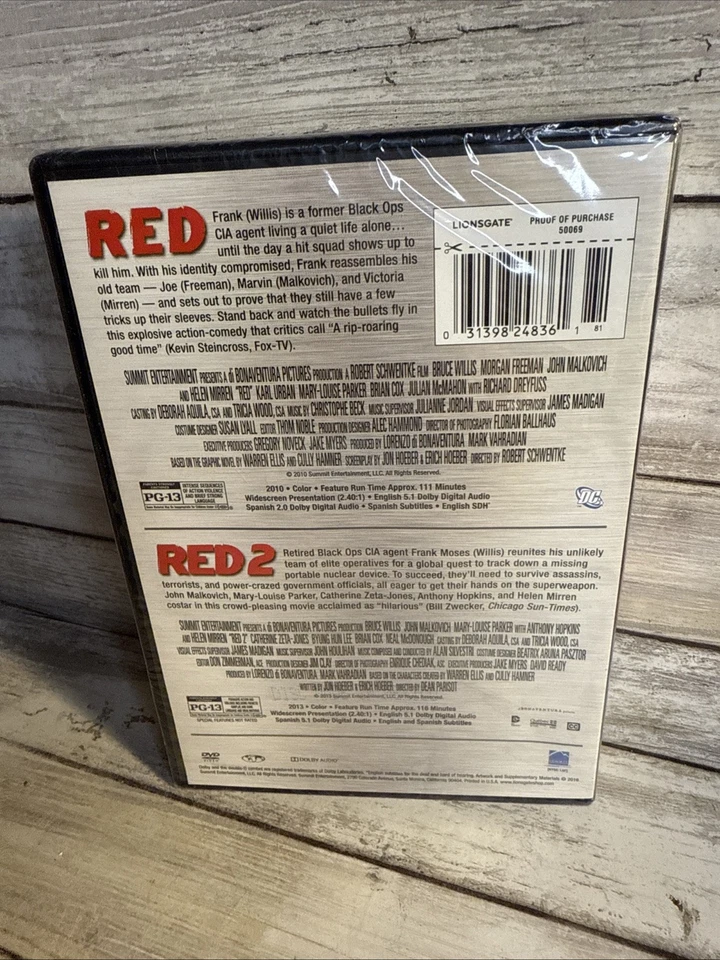 NEW! Red/Red 2 (DVD) Sealed Bruce Willis, Helen Mirren, John Malkovich Good Time - Image 4 of 4