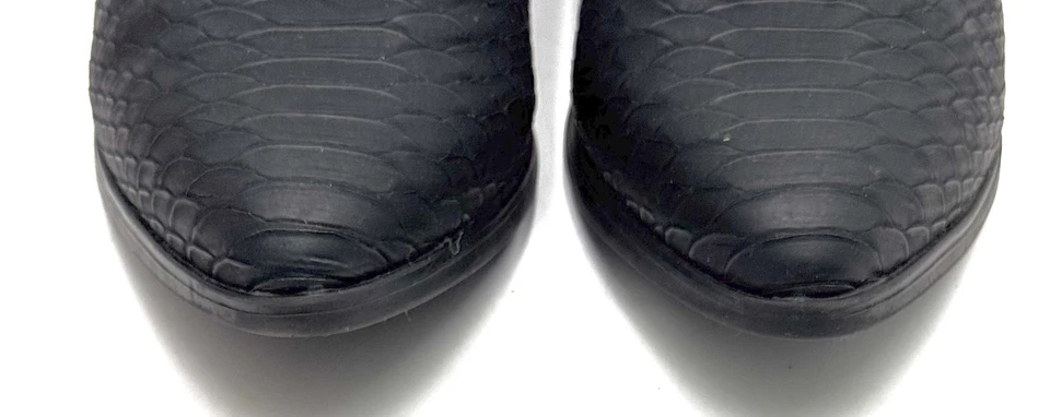 Botas MIA femininas tamanho 9.5 preto falso píton ocidental salto bloco tornozelo zíper botas - Imagem 4 de 4