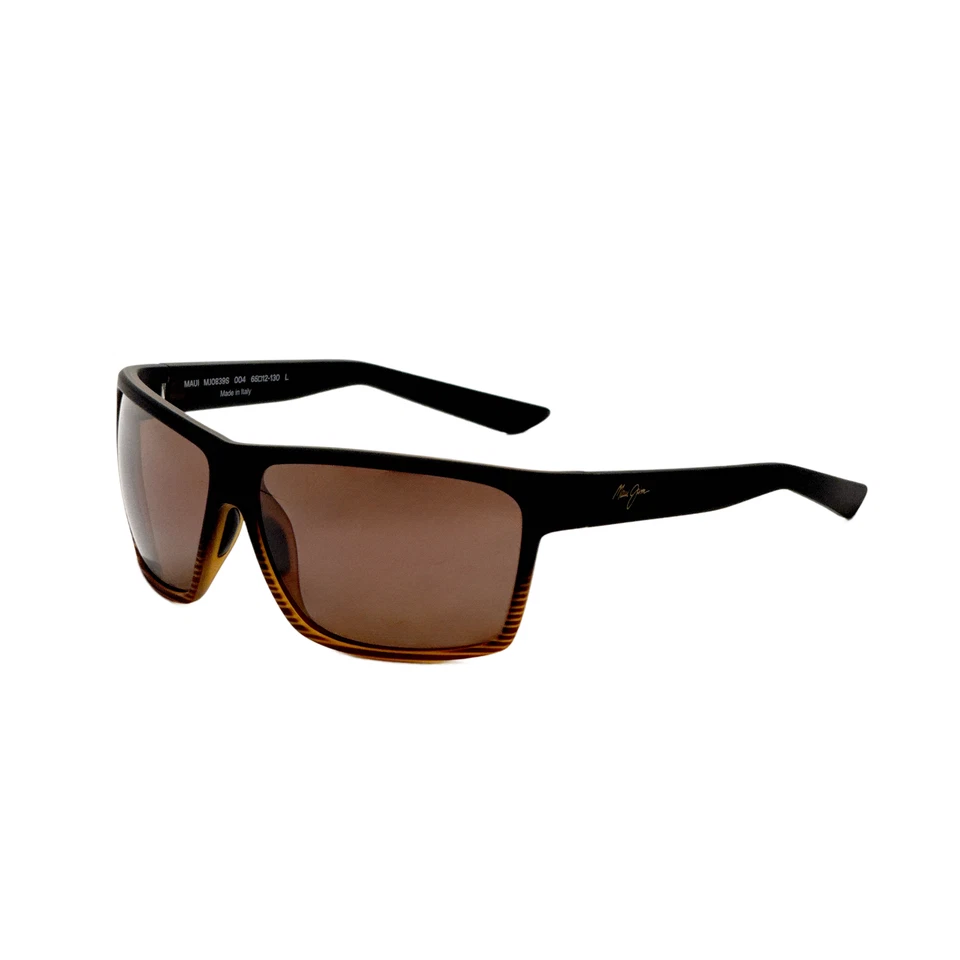 Maui Jim Unisex Alenuihaha 64mm Dark Brown Stripe Polarized Sunglasses H839-25C