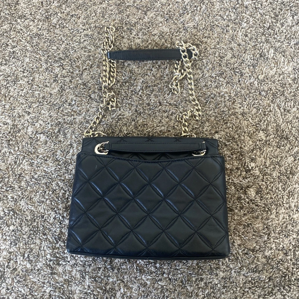 Kate Spade Purse Black Quilted Natalia Flap Crossbody Chain Strap Medium Classic - Image 2 of 4