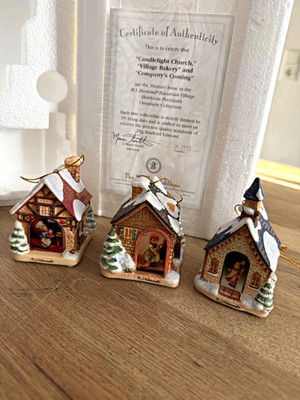 M.I. Hummel Bavarian Village 3er Set 1999 Bradford Editions Zertifikat