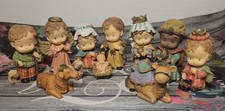 Vintage Holiday Time Resin Nativity Set 11 Piece