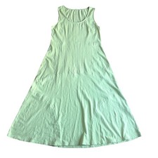 Soft Surroundings Pistachio Green Midi Dress XS Tank Seams Cotton