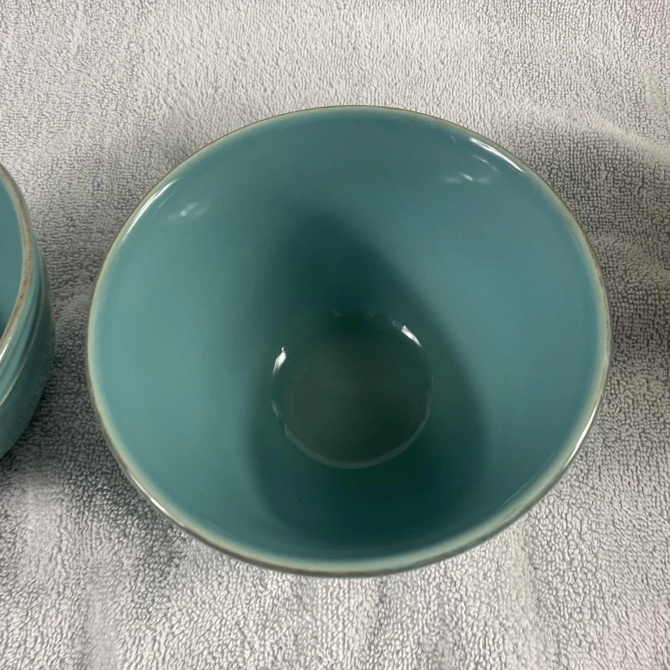 Pottery Barn Portugal Ceramic Bowls Set Of 2 Aqua Blue Soup Cereal Kitchen - Image 2 of 4