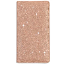 Glitter Checkbook Cover for Girl Women RFID Blocking PU Leather Standard Regi...