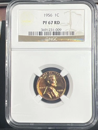 1956 Proof Lincoln Wheat Cent NGC PF67 RD