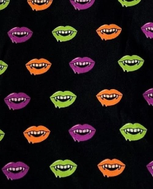 LuLaRoe Leggings TC2 Alto Curvilíneo 2 HALLOWEEN NEGRO Vampiro DRÁCULA COLMILLOS Coloridos Foto 2 de 4