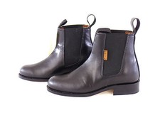 Reitstiefelette Schwarz Leder 36 Ledersohle Gummizug Labor Cambrelle