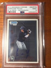2010 Bowman Chrome CHRISTIAN YELICH #BDPP78 1st Bowman AUTO PSA 9 - MINT