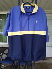 Ashworth Weather Systems Wind/Water Resistant Blue Multi Color Golf Jacket XL