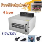 Commercial 6 Trays Electric Food Dehydrator Machine Fruit Jerky Meat Beef Dryer