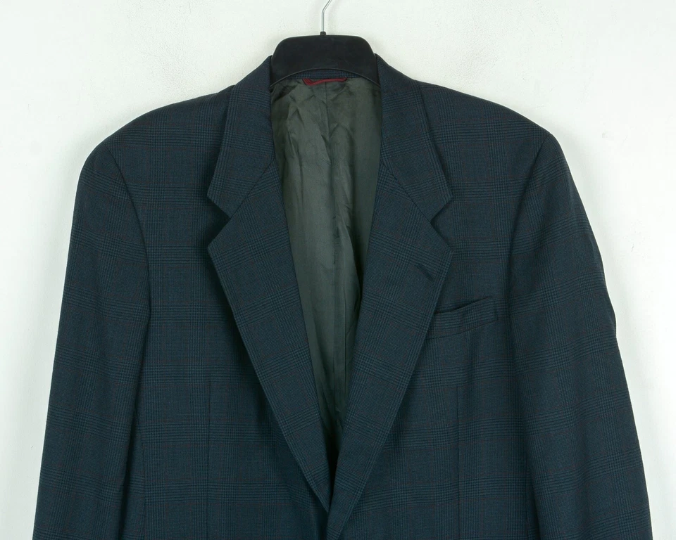 HART SCHAFFNER & MARX UK 40L Wool Blazer Check Suit Jacket Sport VTG Coat USA M - Image 2 of 4