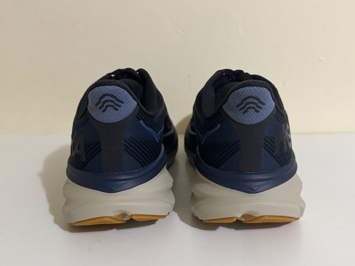 Hoka One One Clifton 9 Black Varsity Navy Blue Athletic Running Shoes Mens 10.5 Hoka Clifton 9 GTX Mens Running Shoes Black Electric Aqua  main image 3