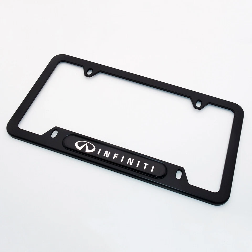 Universal Fit Sport Brand New License Frame Plate Cover Stainless Steel Black - Imagem 2 de 4