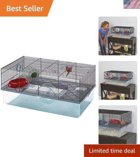 Favola Spacious Hamster Cage: 23.6L x 14.4W x 11.8H with Essential ...