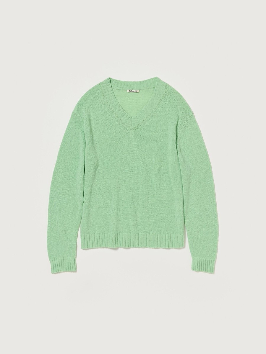 トップス AURALEE SUMMER CASHMERE KNIT V-NECK P/O AURALEE オーラリー】SUMMER CASHMERE KNIT V-NECK P/O BLACK
