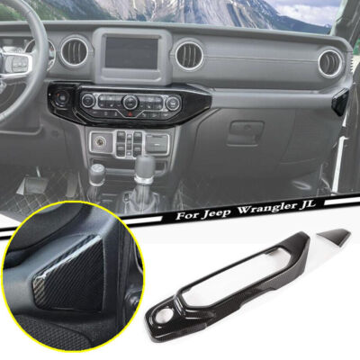 For Jeep Wrangler JL 2018-2023 Carbon Fiber Air Condition Panel Trim Bezel Cover