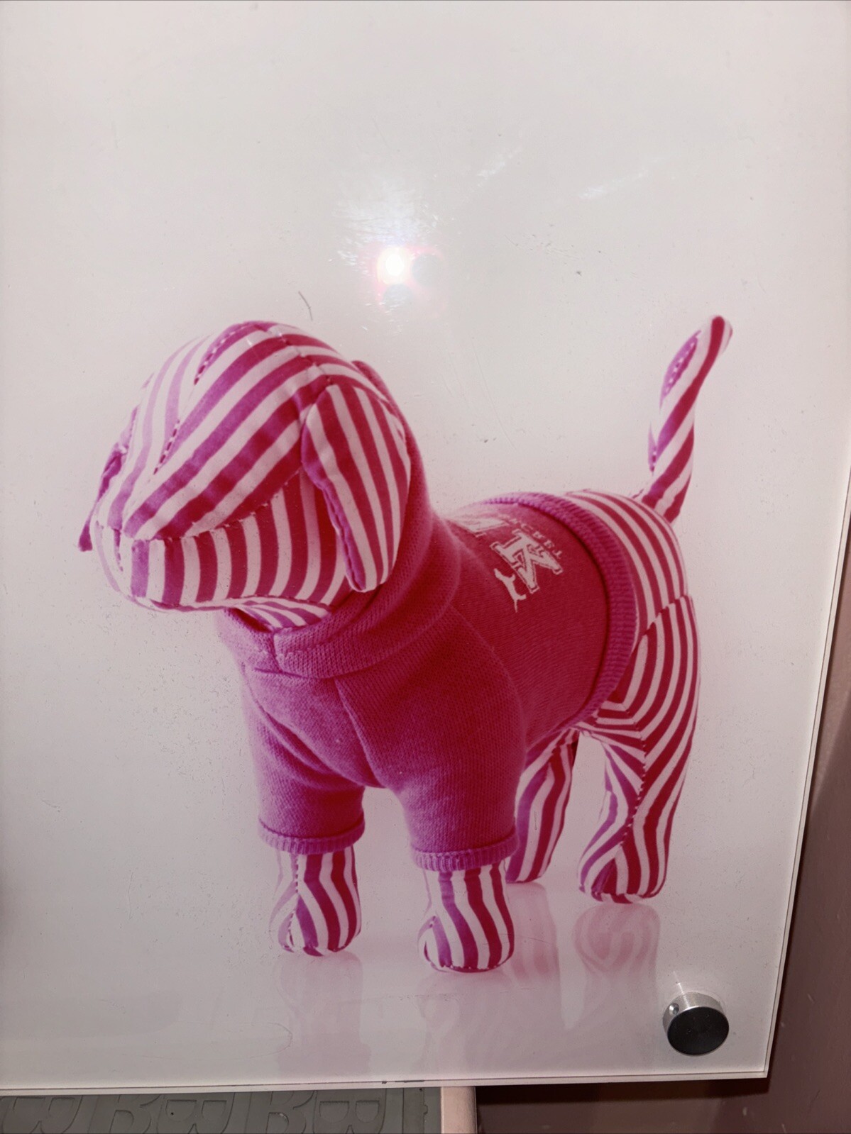 VS PINK Polka Dot & Striped Dog Display sign Nice Size18x18  RARE